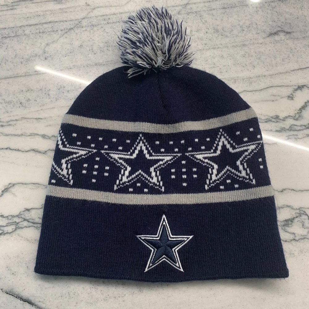 Dallas Cowboys Authentic Knit Puff Ball Beanie